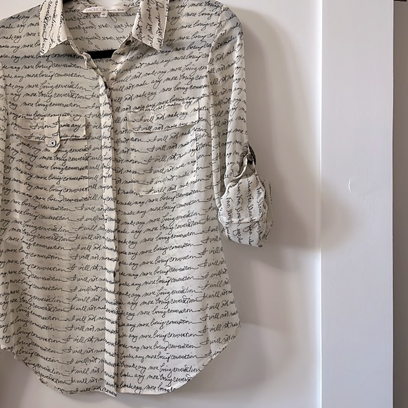 RACHEL Rachel Roy button down long sleeve dress shirt. 100% polyester. - Picture 2 of 5